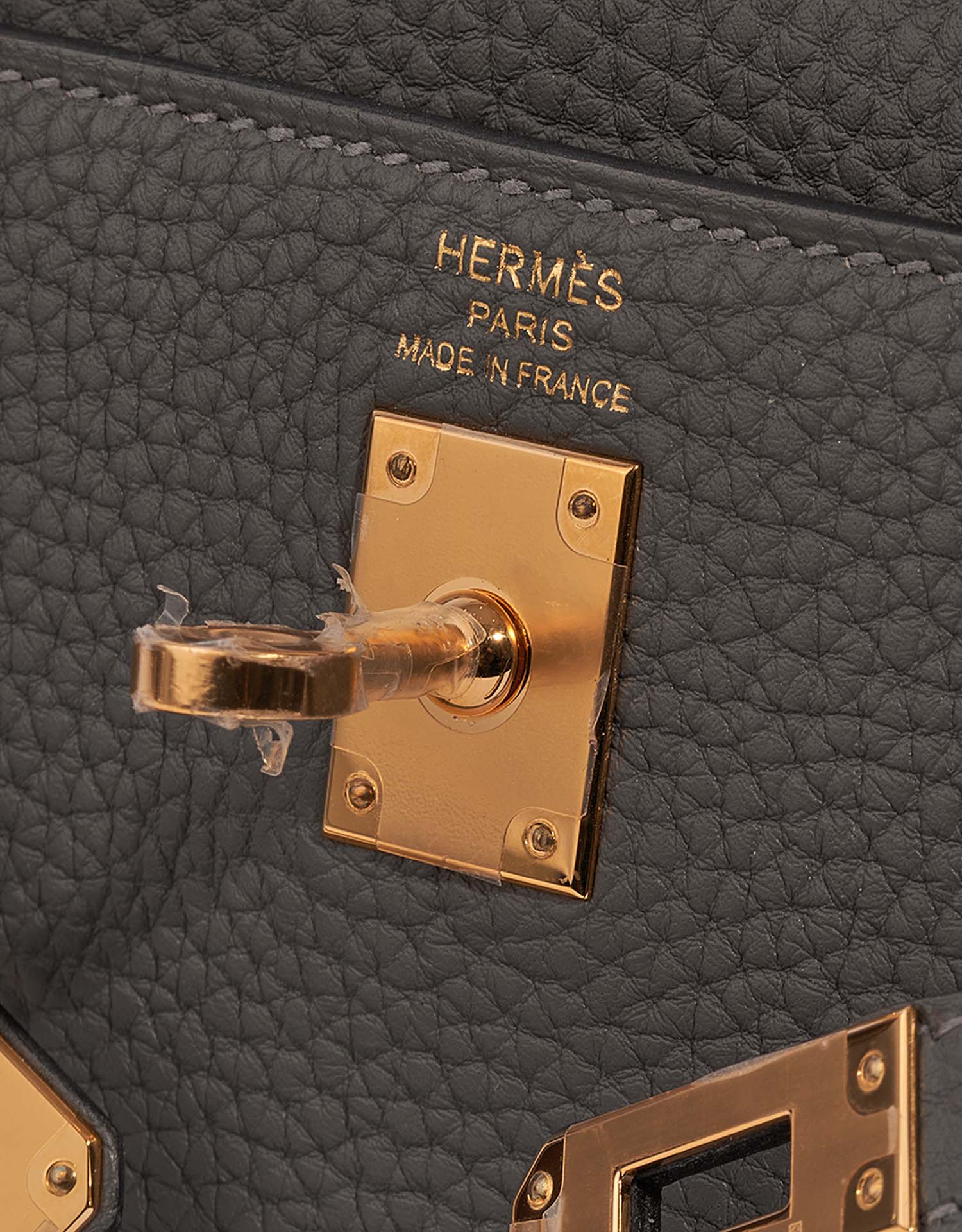 Hermes Kelly bag 25 Retourne Gris meyer Togo leather Silver hardware