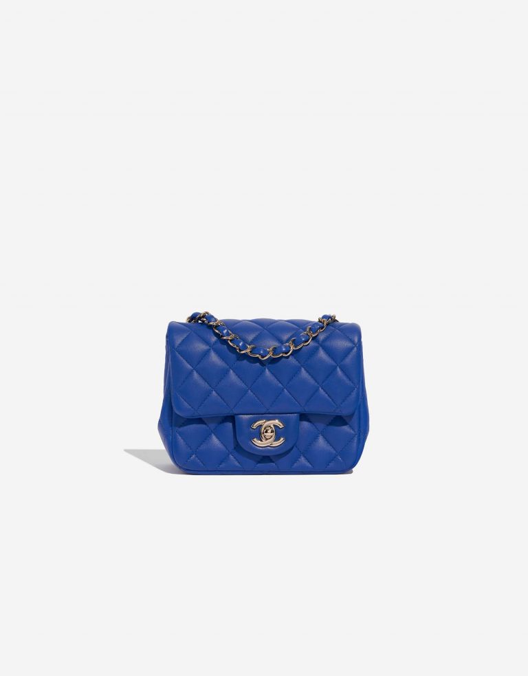 Chanel Timeless MiniSquare ElectriqueBlue Front  | Sell your designer bag on Saclab.com