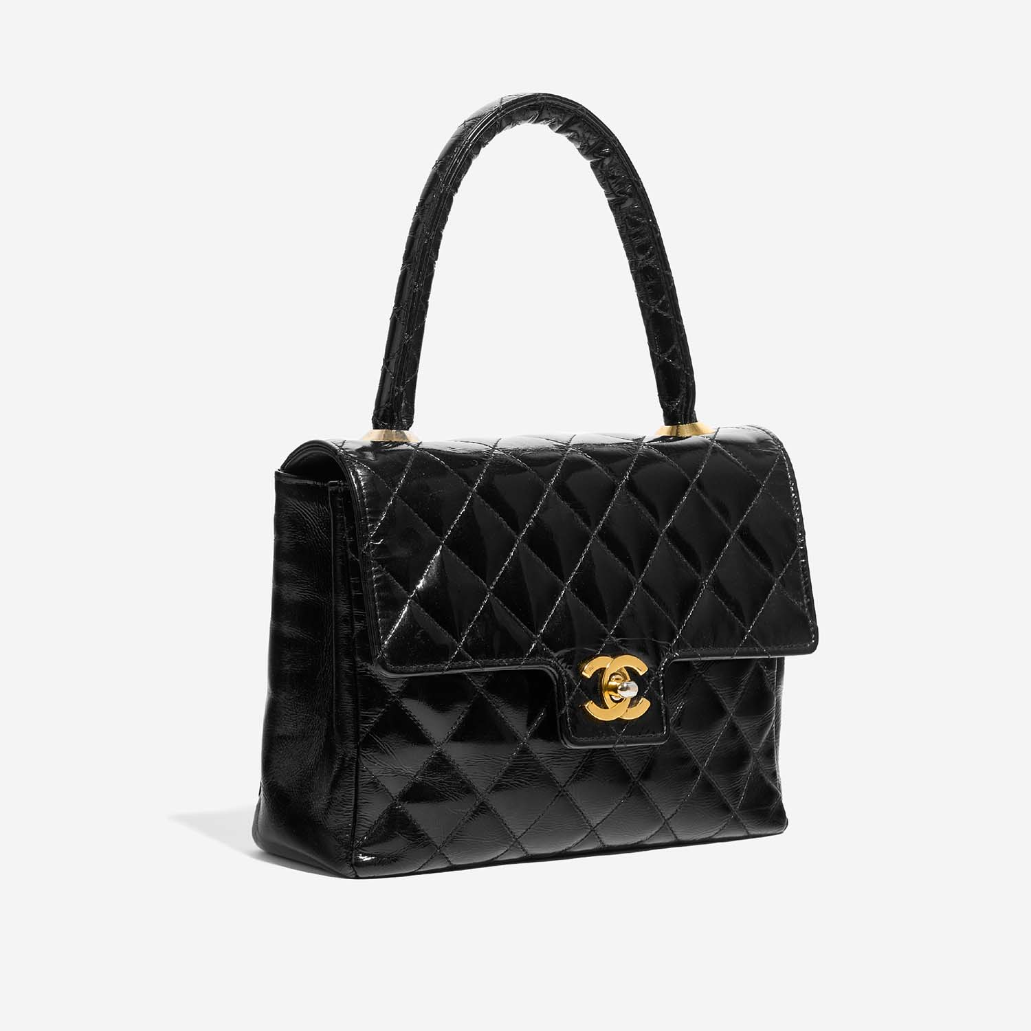 Chanel Timeless MiniSquare Black Side Front  | Sell your designer bag on Saclab.com