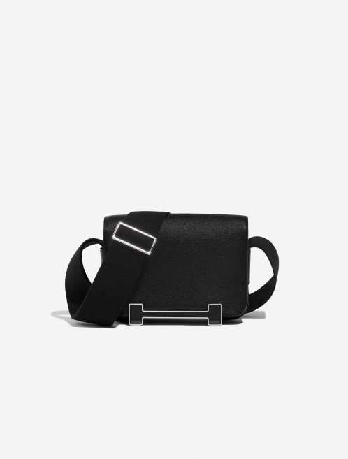 Pre-owned Hermès bag Geta Chèvre Mysore Black Black Front | Sell your designer bag on Saclab.com