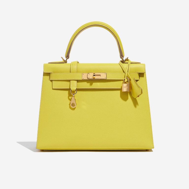 Hermès Kelly 28 Lime Front  | Sell your designer bag on Saclab.com