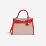 Hermès Kelly 28 RougeTomate-Ecru-Gold Front | Vendez votre sac de créateur sur Saclab.com