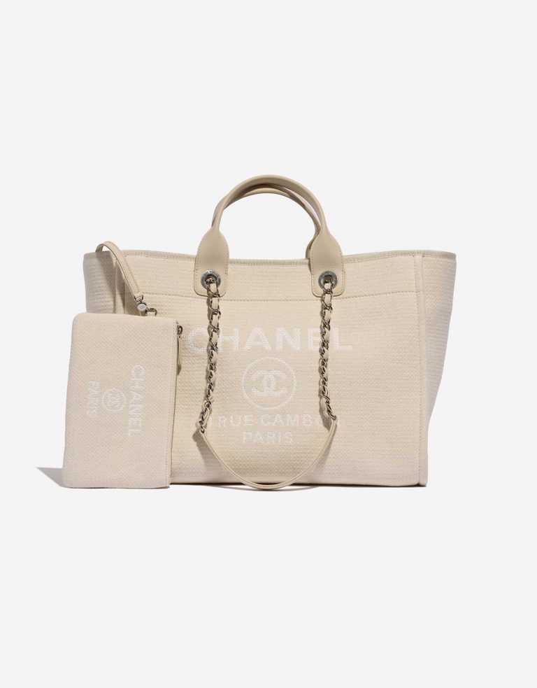 Chanel Deauville Medium Beige-Weiß Front | Verkaufen Sie Ihre Designer-Tasche auf Saclab.com