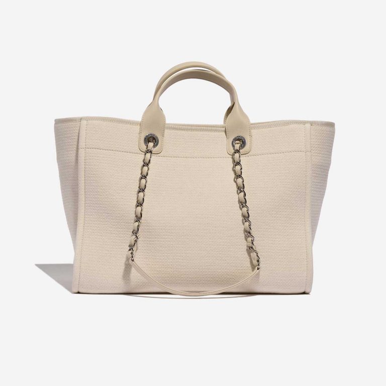 Chanel Deauville Medium Beige-White Back | Verkaufen Sie Ihre Designer-Tasche auf Saclab.com