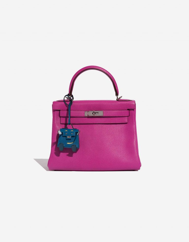Hermès KellyDollBagCharm BleuIzmir-JauneBourgeon-BleuBrume-VertBosphore Front  | Sell your designer bag on Saclab.com
