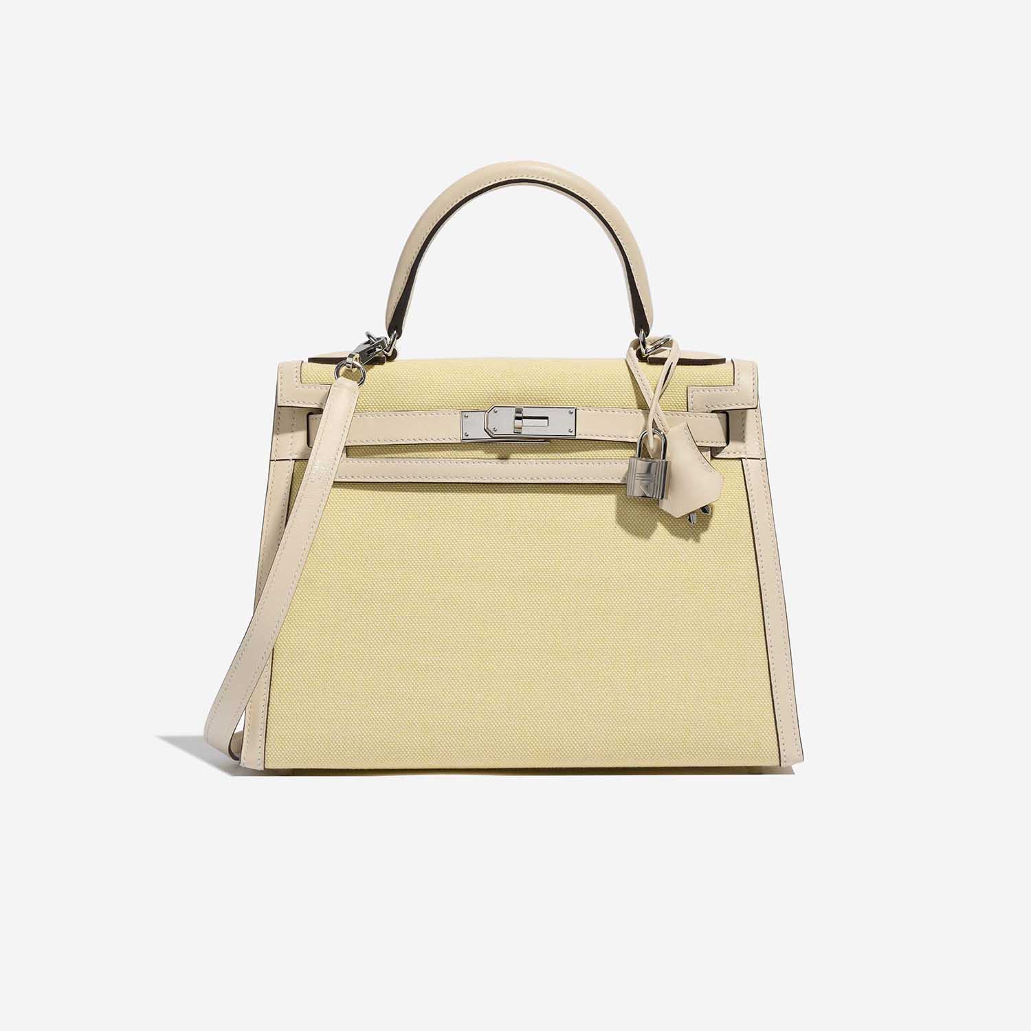 Hermès Kelly 28 Nata-JauneCitron Front  | Sell your designer bag on Saclab.com