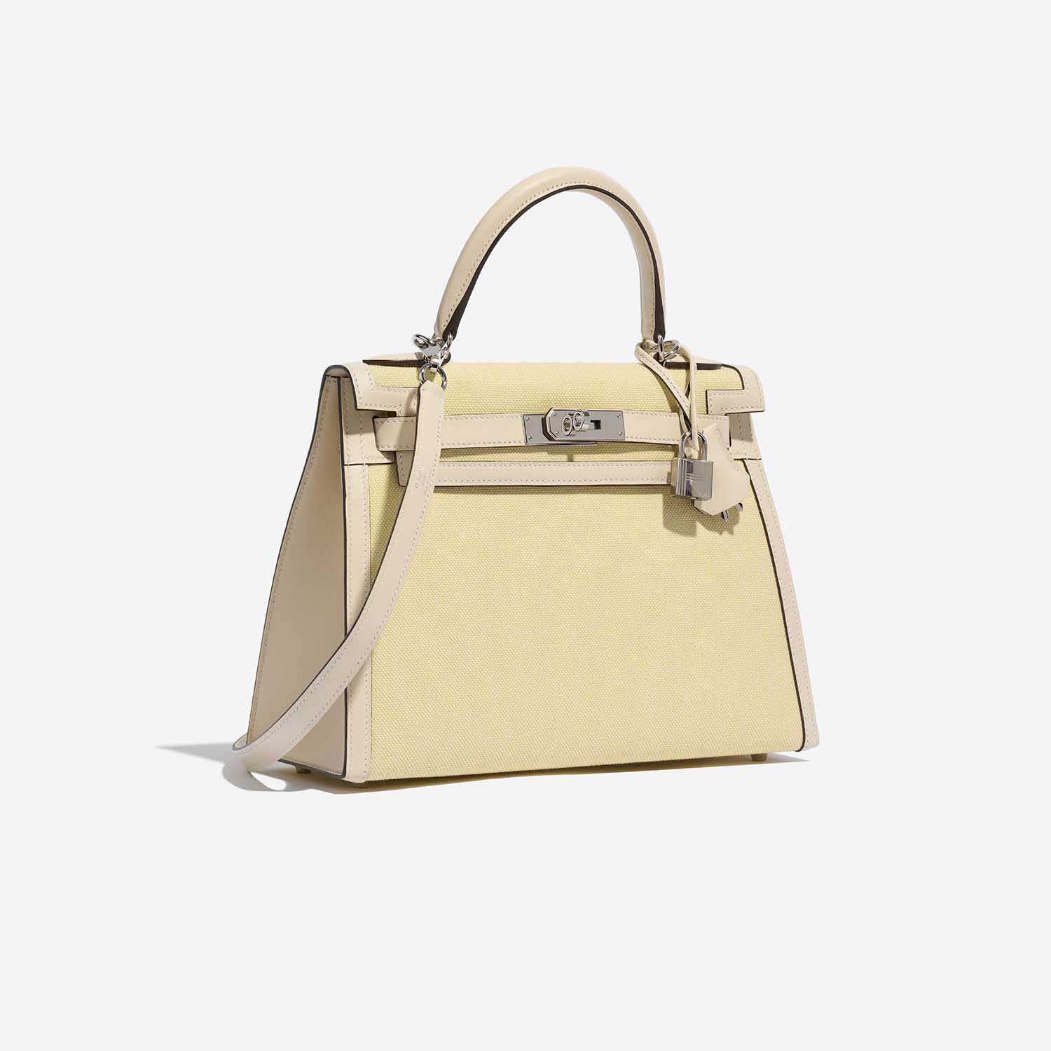 Hermès Kelly 28 Nata-JauneCitron Side Front  | Sell your designer bag on Saclab.com