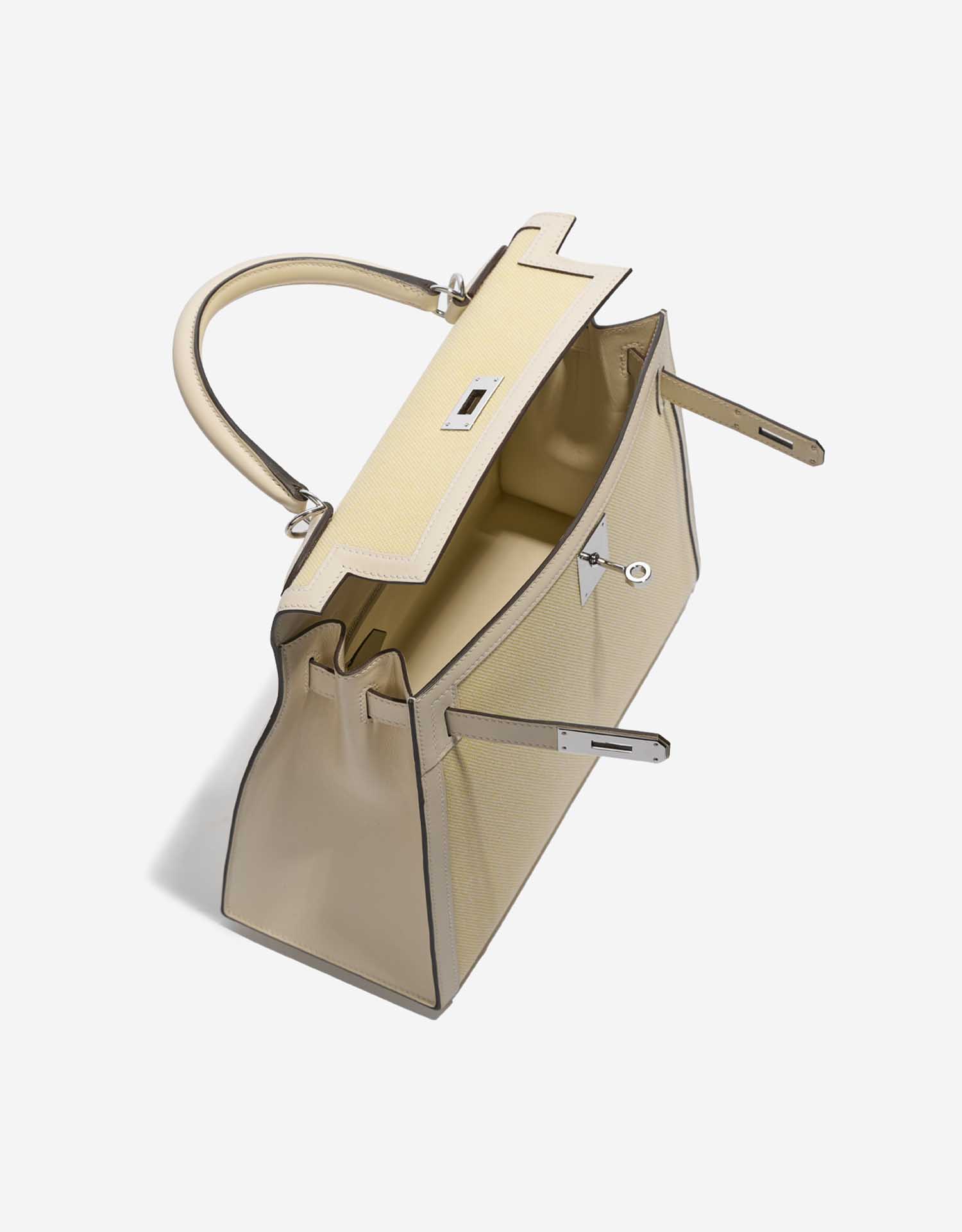 Hermès Kelly 28 Nata-JauneCitron Inside  | Sell your designer bag on Saclab.com