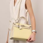 Hermès Kelly 28 Swift / Toile Nata / Jaune Citron | SACLÀB