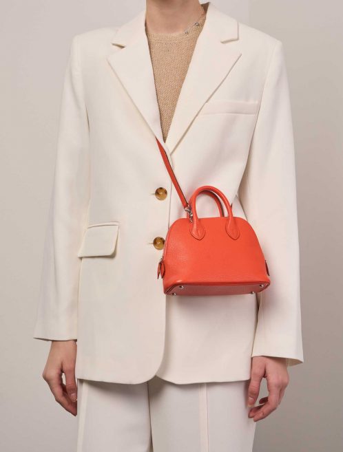 Hermès Bolide 20Mini OrangePoppy Sizes Worn | Sell your designer bag on Saclab.com