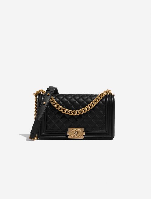 Chanel Boy OldMedium Black Front  | Sell your designer bag on Saclab.com