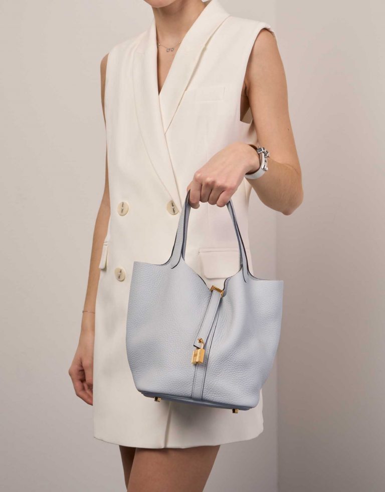 Hermès Picotin 22 BluePale Front  | Sell your designer bag on Saclab.com