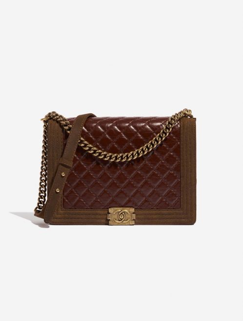 Chanel Boy Large Burgundy-Brown Front  | Sell your designer bag on Saclab.com