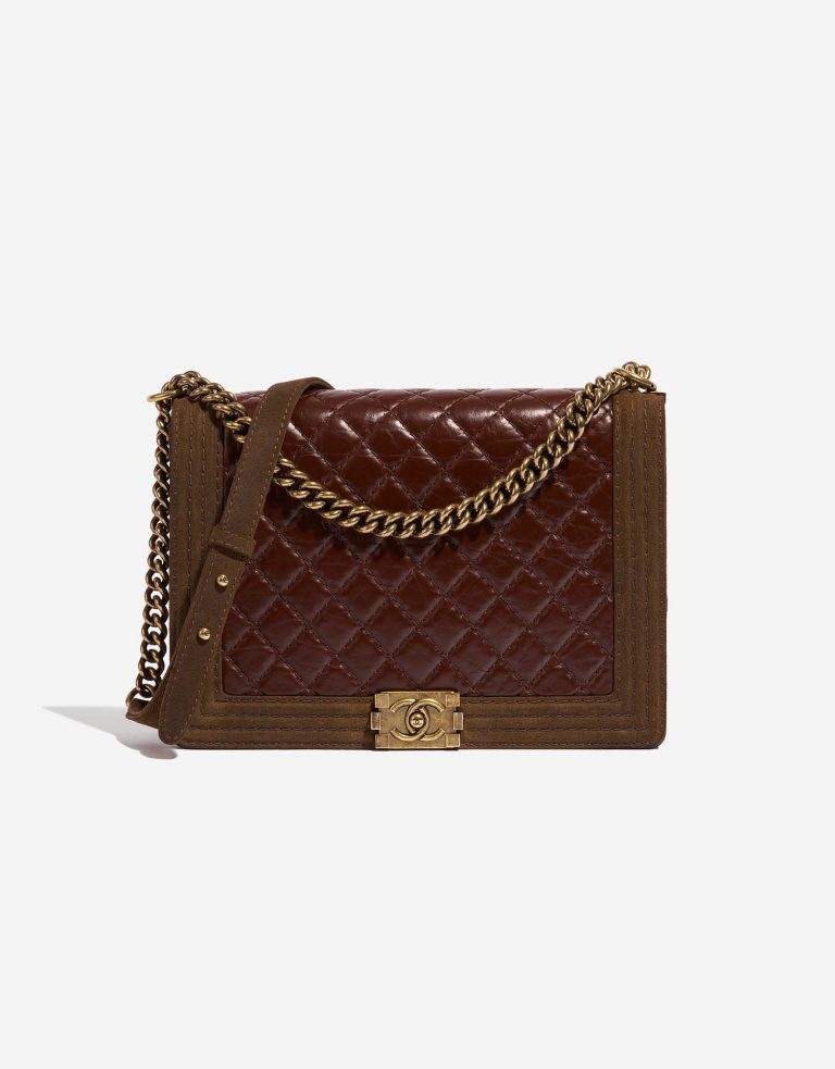 Chanel Boy Large Burgundy-Brown Front | Vendez votre sac de créateur sur Saclab.com