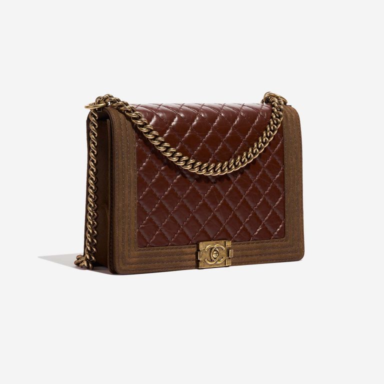 Chanel Boy Large Burgundy-Brown Side Front  | Sell your designer bag on Saclab.com