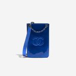 Chanel PhoneHolder MetallicBlue Front | Verkaufen Sie Ihre Designer-Tasche auf Saclab.com