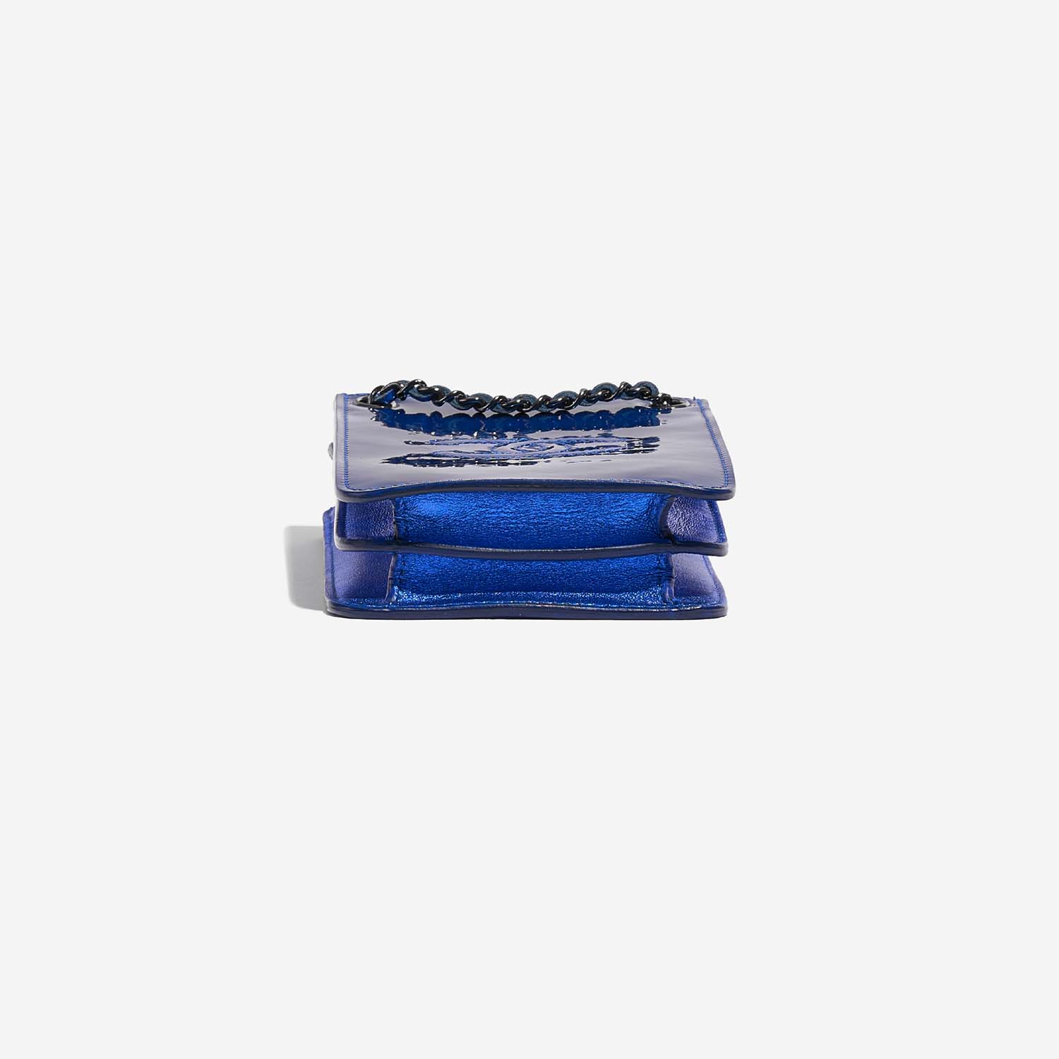 Chanel PhoneHolder MetallicBlue Bottom  | Sell your designer bag on Saclab.com