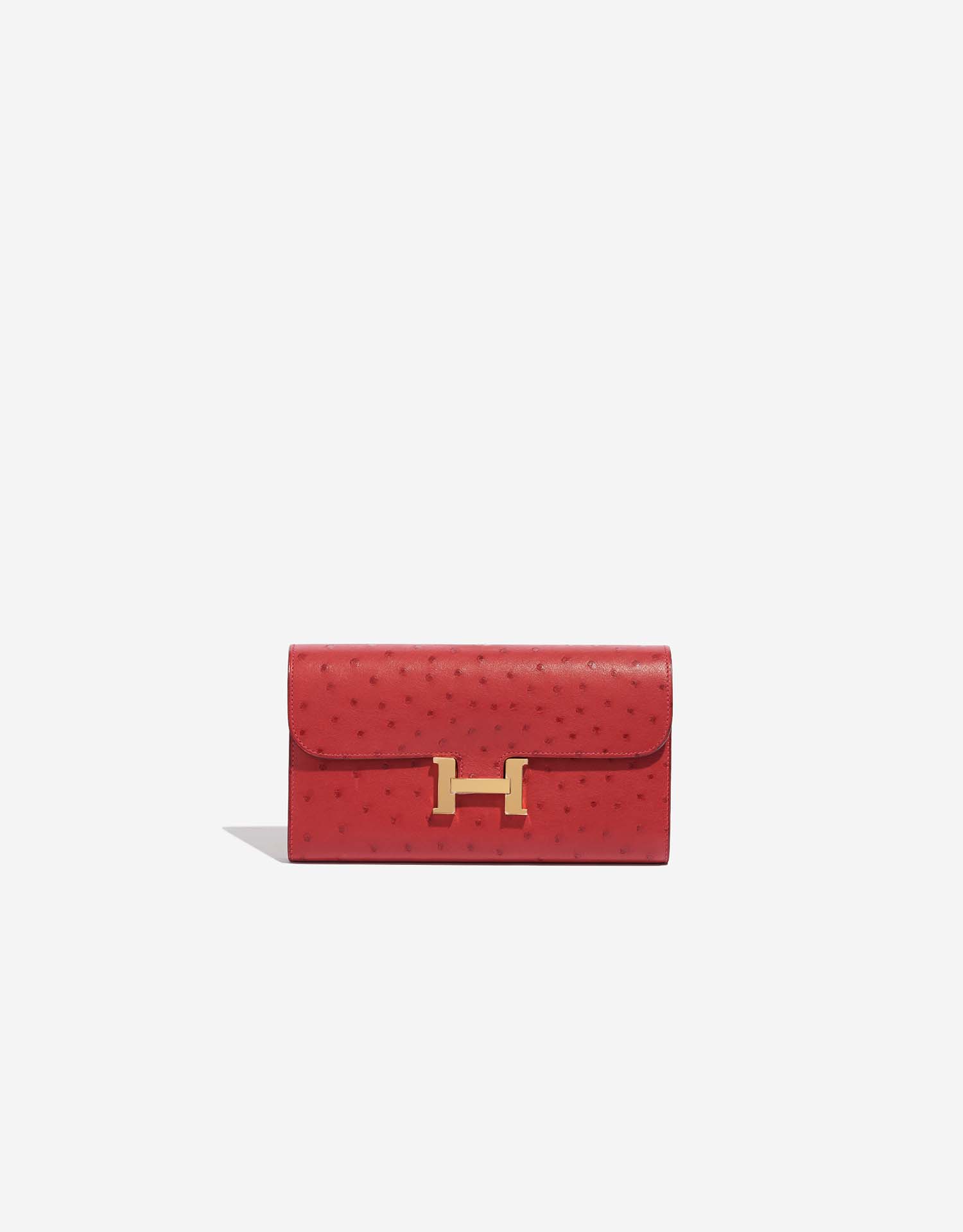 HERMES Ostrich Constance Long Wallet To Go Nata 837130