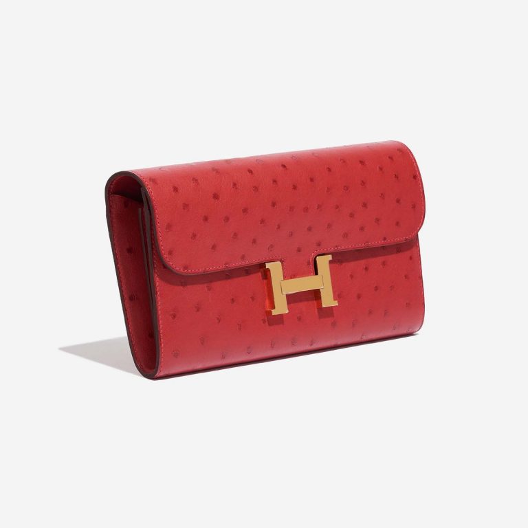 Pre-owned Hermès bag Constance Long Wallet Ostrich Rouge Vif Red | Sell your designer bag on Saclab.com