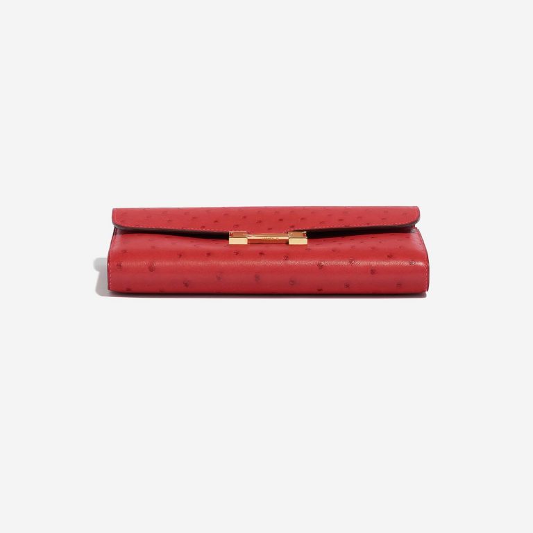 Pre-owned Hermès bag Constance Long Wallet Ostrich Rouge Vif Red | Sell your designer bag on Saclab.com