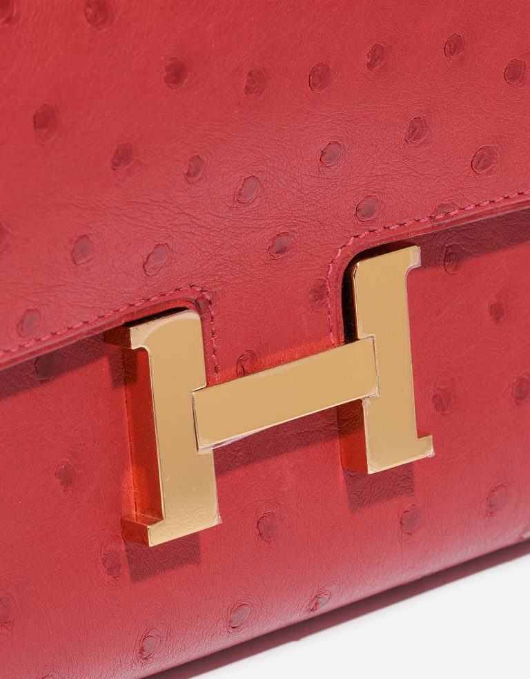 Pre-owned Hermès bag Constance Long Wallet Ostrich Rouge Vif Red | Sell your designer bag on Saclab.com