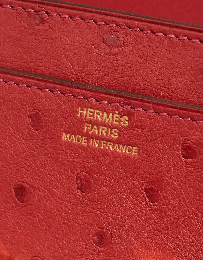 Pre-owned Hermès bag Constance Long Wallet Ostrich Rouge Vif Red | Sell your designer bag on Saclab.com