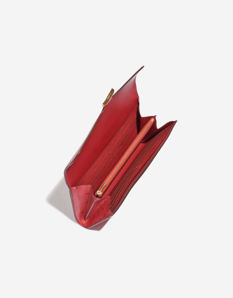 Pre-owned Hermès bag Constance Long Wallet Ostrich Rouge Vif Red | Sell your designer bag on Saclab.com