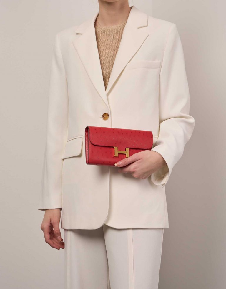 Hermès Constance LongWallet RougeVif Front  | Sell your designer bag on Saclab.com