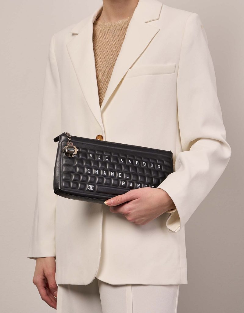 Chanel Keyboard Clutch Calf Black SACLÀB