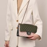 Chanel Timeless Medium RoseKhakiEmerald Sizes Worn | Sell your designer bag on Saclab.com