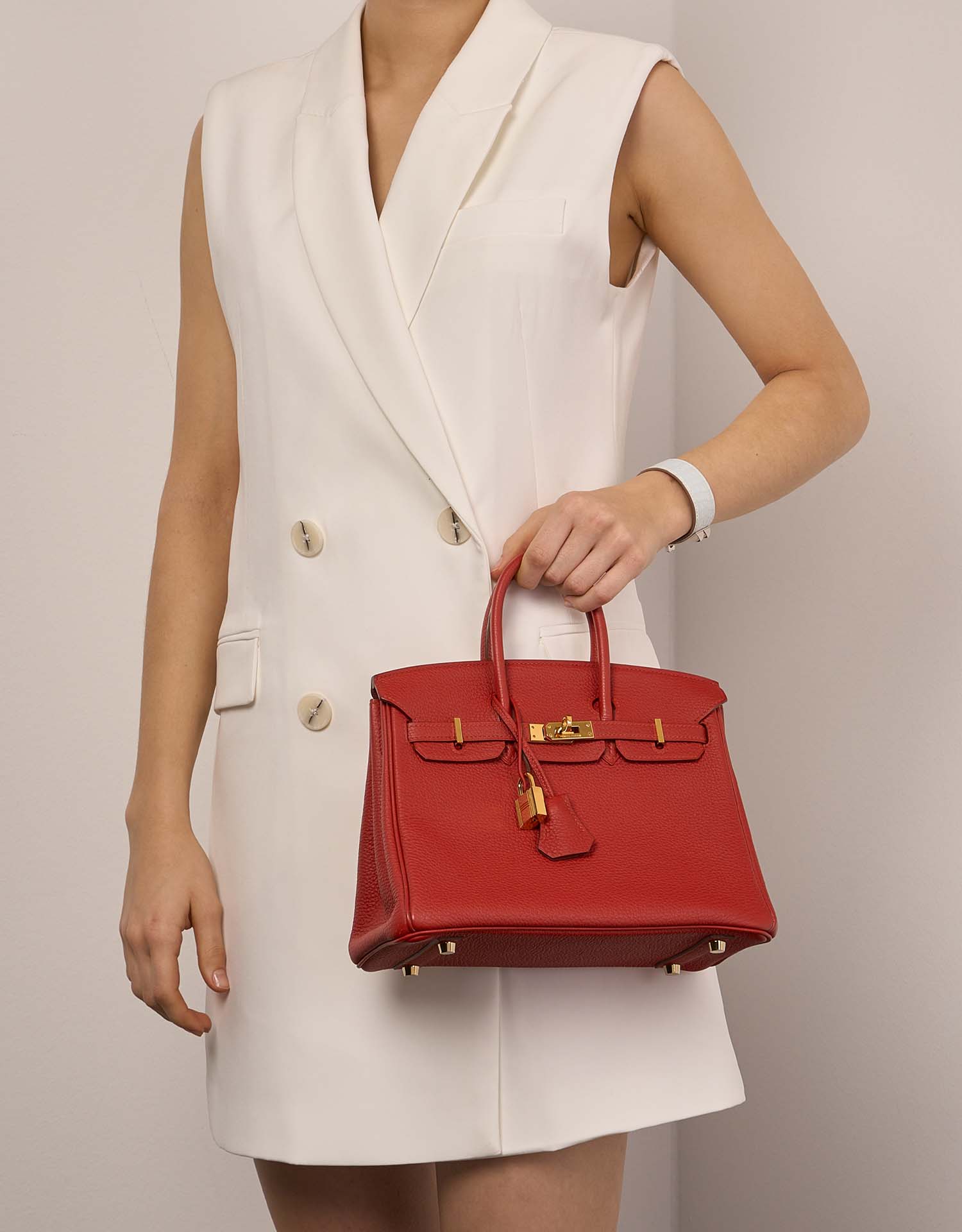 Hermès Birkin 25 RougeVermillion 1M | Sell your designer bag on Saclab.com