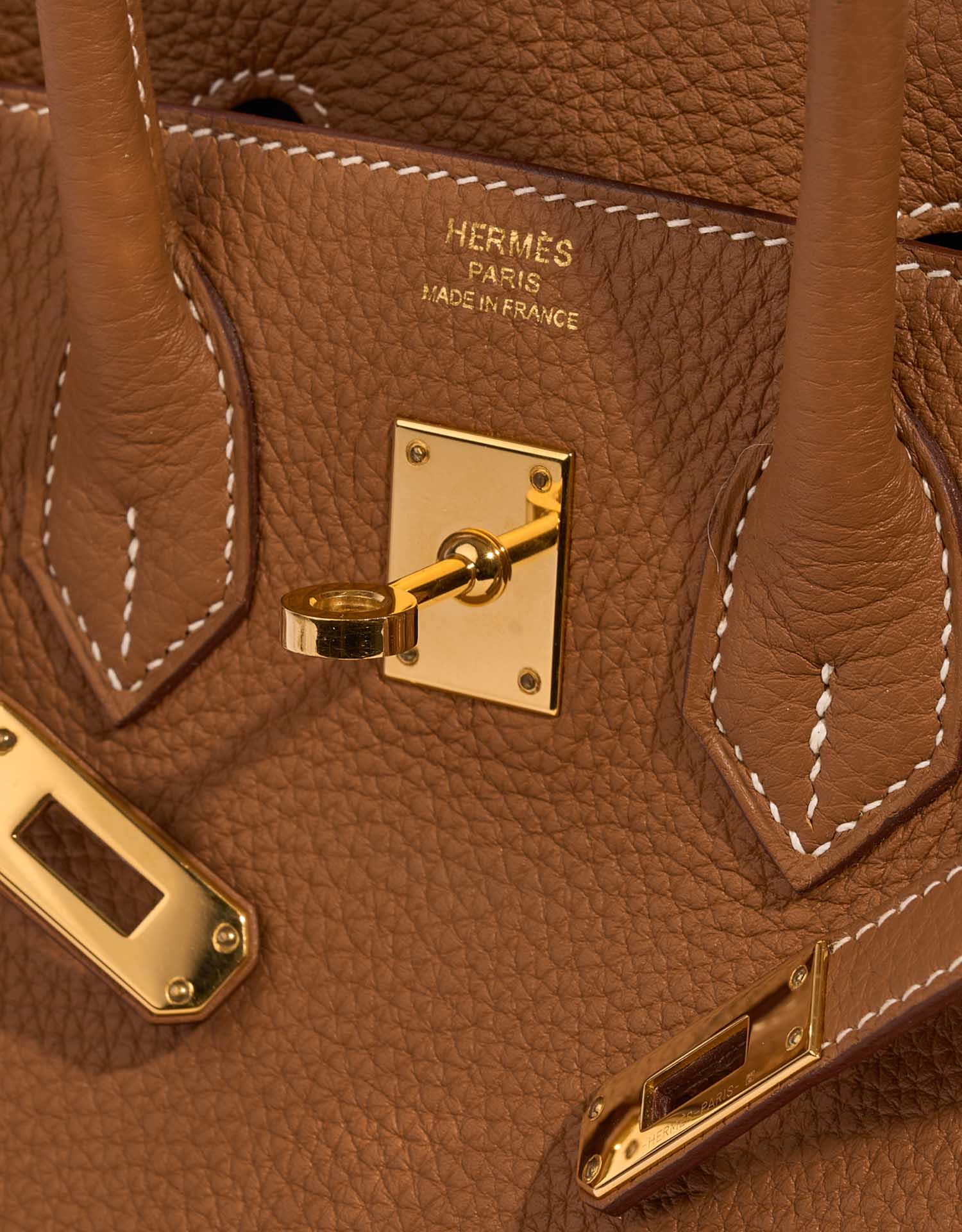Hermes Birkin bag 25 Taupe grey Togo leather Gold hardware
