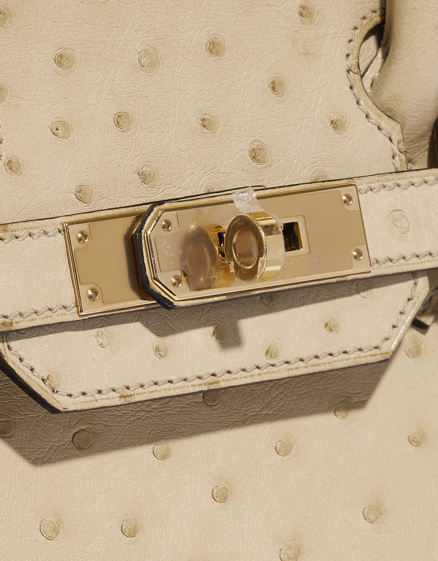 Hermès Parchemin Ostrich Gold Hardware Birkin 30 Bag