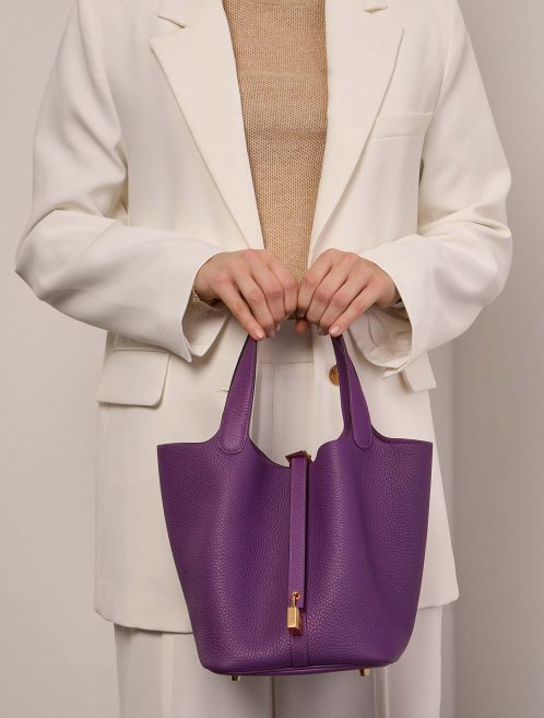 Hermès Picotin 22 Anemone Sizes Worn | Sell your designer bag on Saclab.com