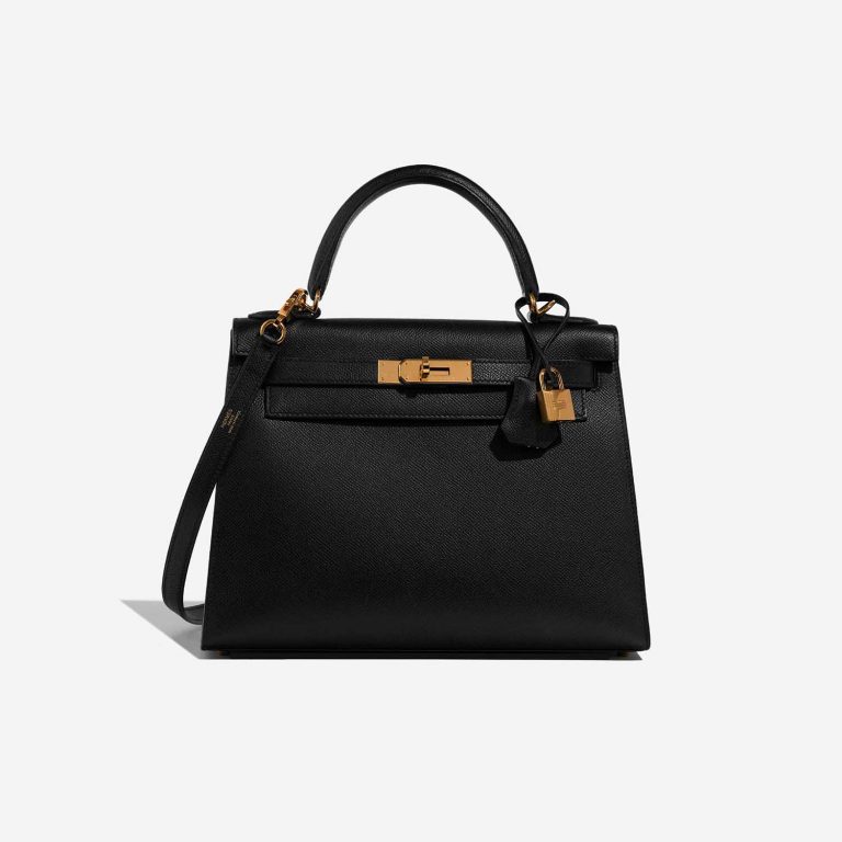 Hermès Kelly 28 Black Front  | Sell your designer bag on Saclab.com