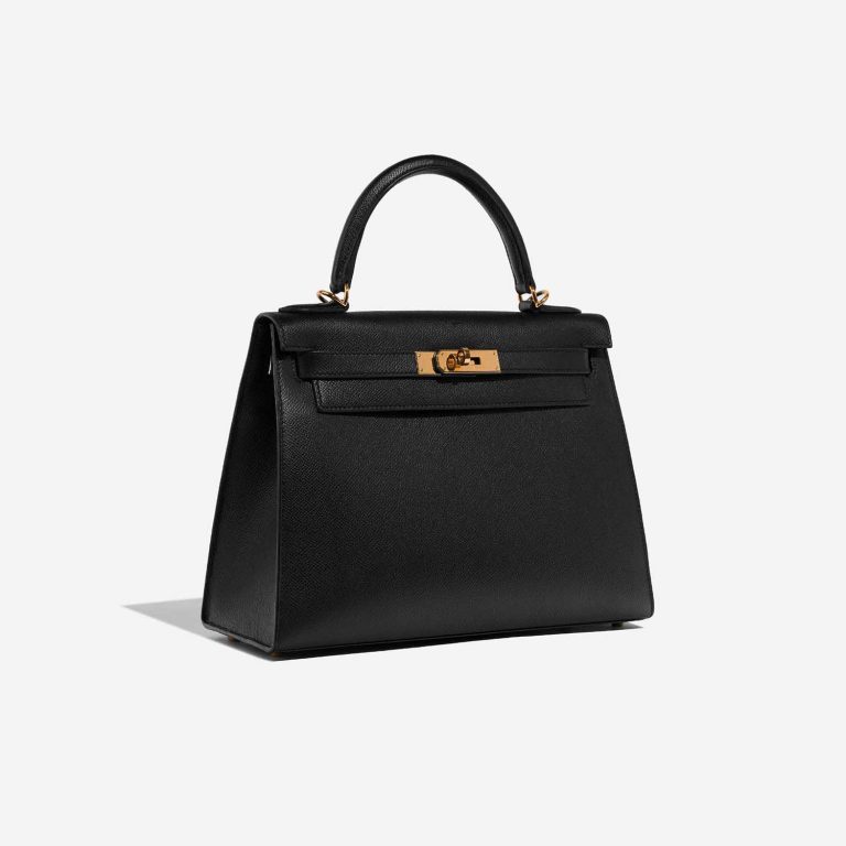 Hermès Kelly 28 Black Side Front  | Sell your designer bag on Saclab.com