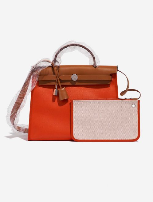 Hermès Herbag 31 OrangeMécano-Fauve-Ecru Front  | Sell your designer bag on Saclab.com