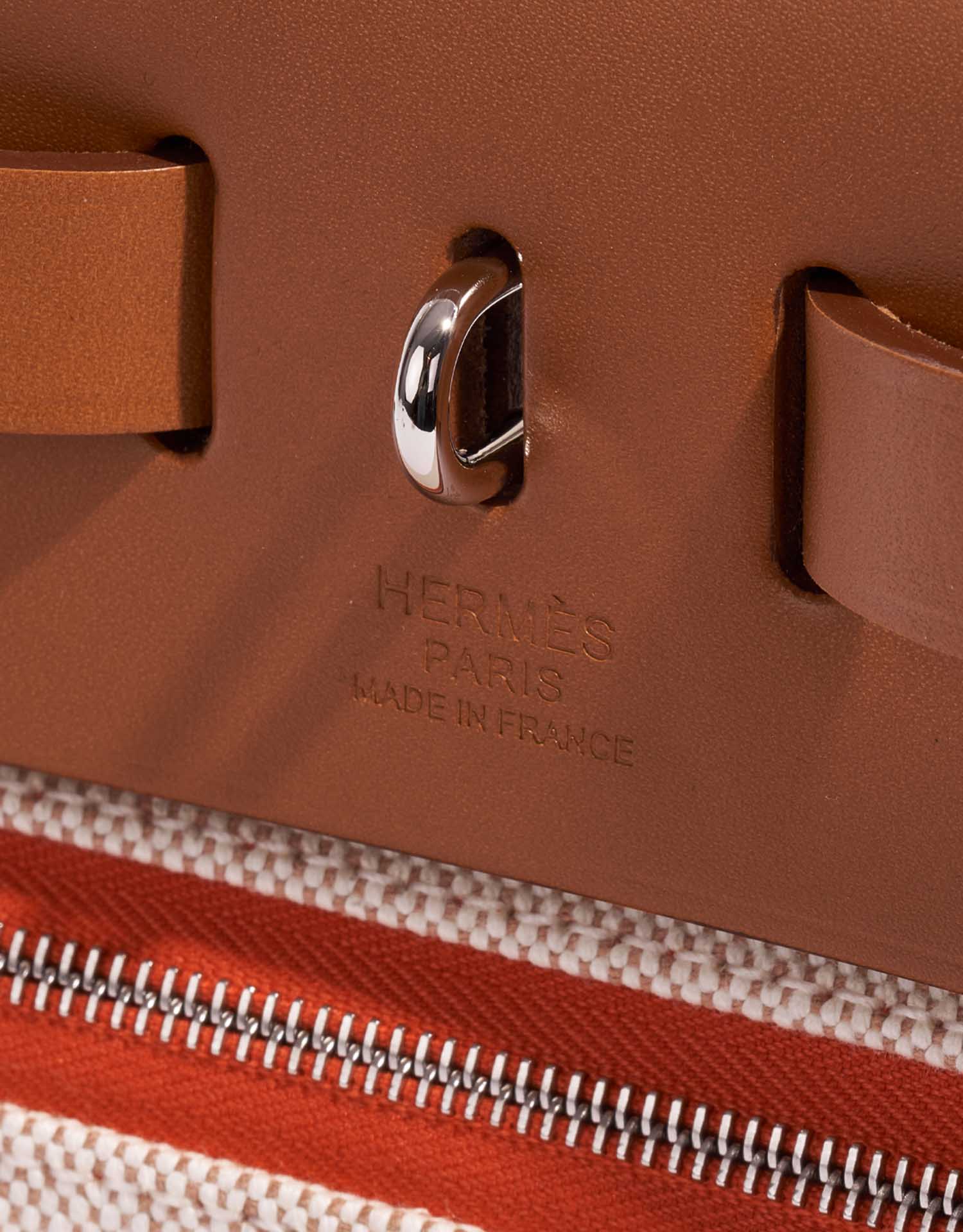 Hermès Herbag Circuit 24 31 Vache Hunter Orange Mecano / Ecru
