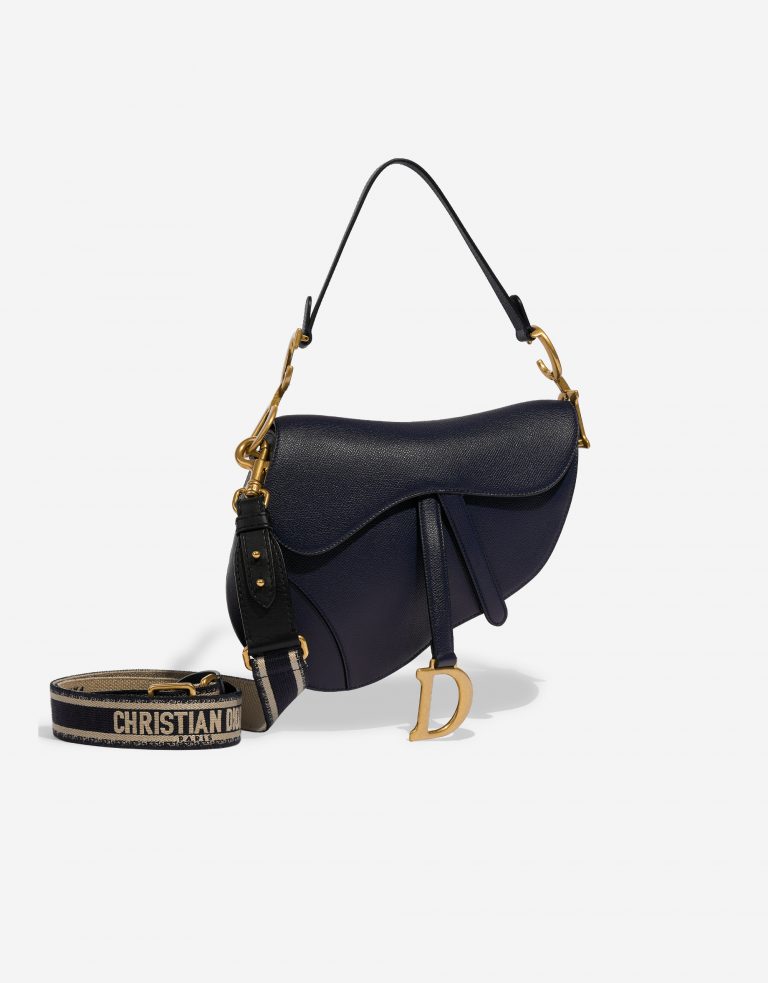 Pre-owned Dior bag Saddle Calf Dark Blue Blue Front | Sell your designer bag on Saclab.com