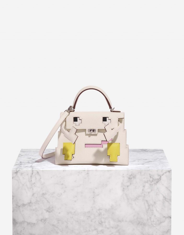 Hermès KellydolePicto Nata-Lime-MauveSyvestre-Chai Front  | Sell your designer bag on Saclab.com