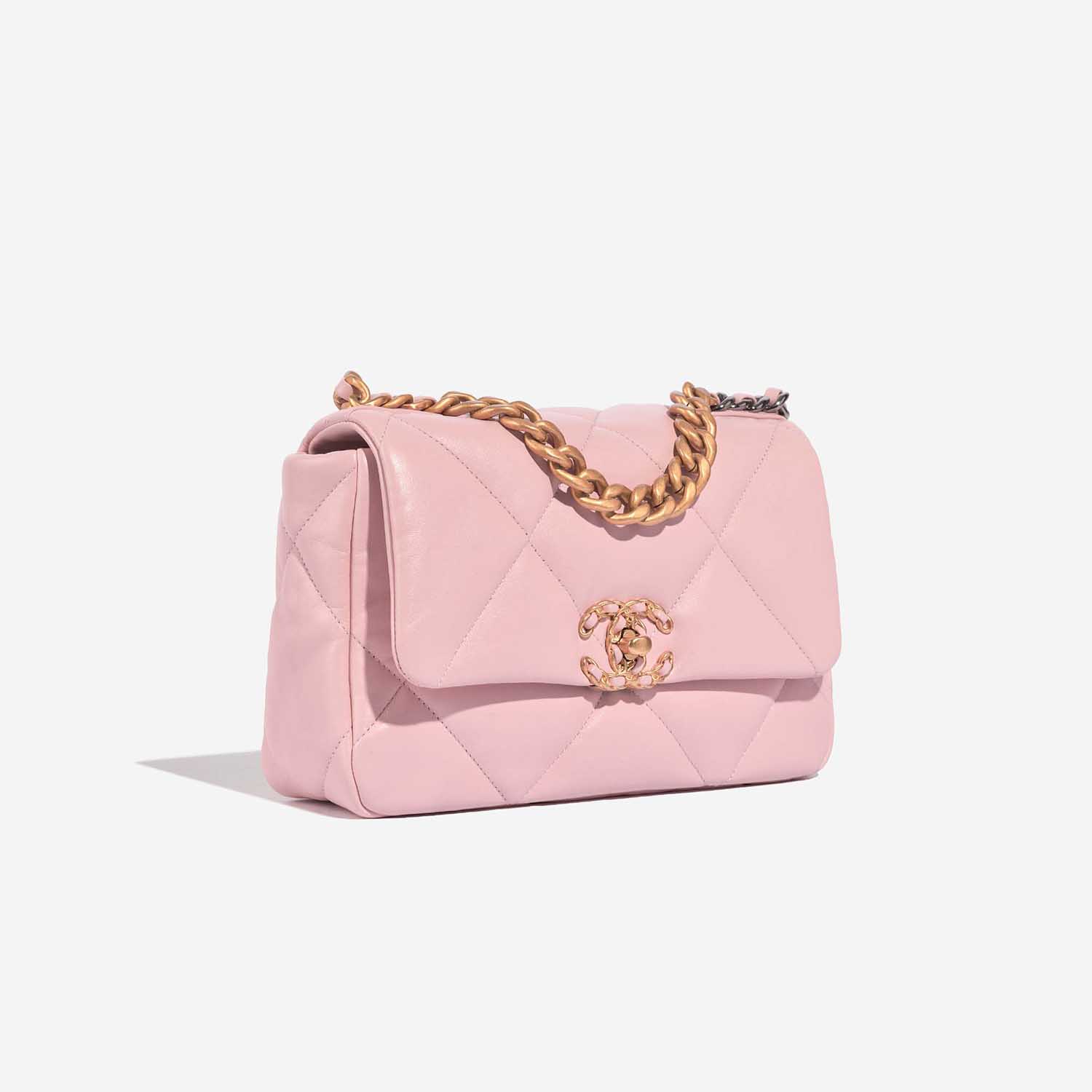 Chanel 19 Wallet On Chain Lamb Light Rose