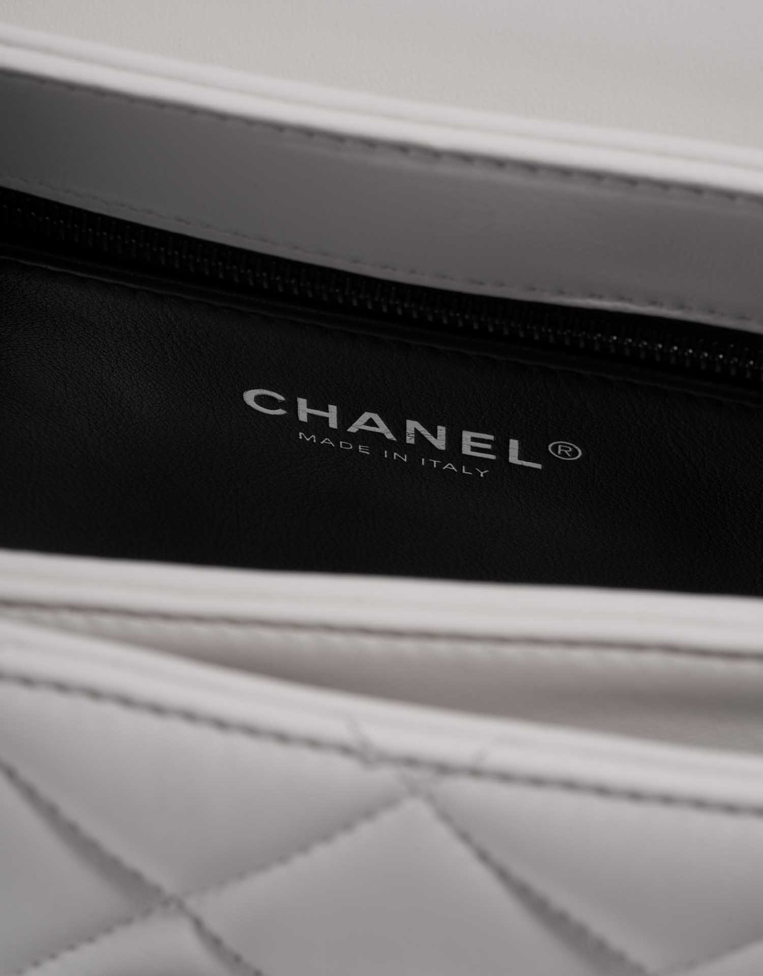 Chanel TimelessHandle Small White Logo  | Sell your designer bag on Saclab.com