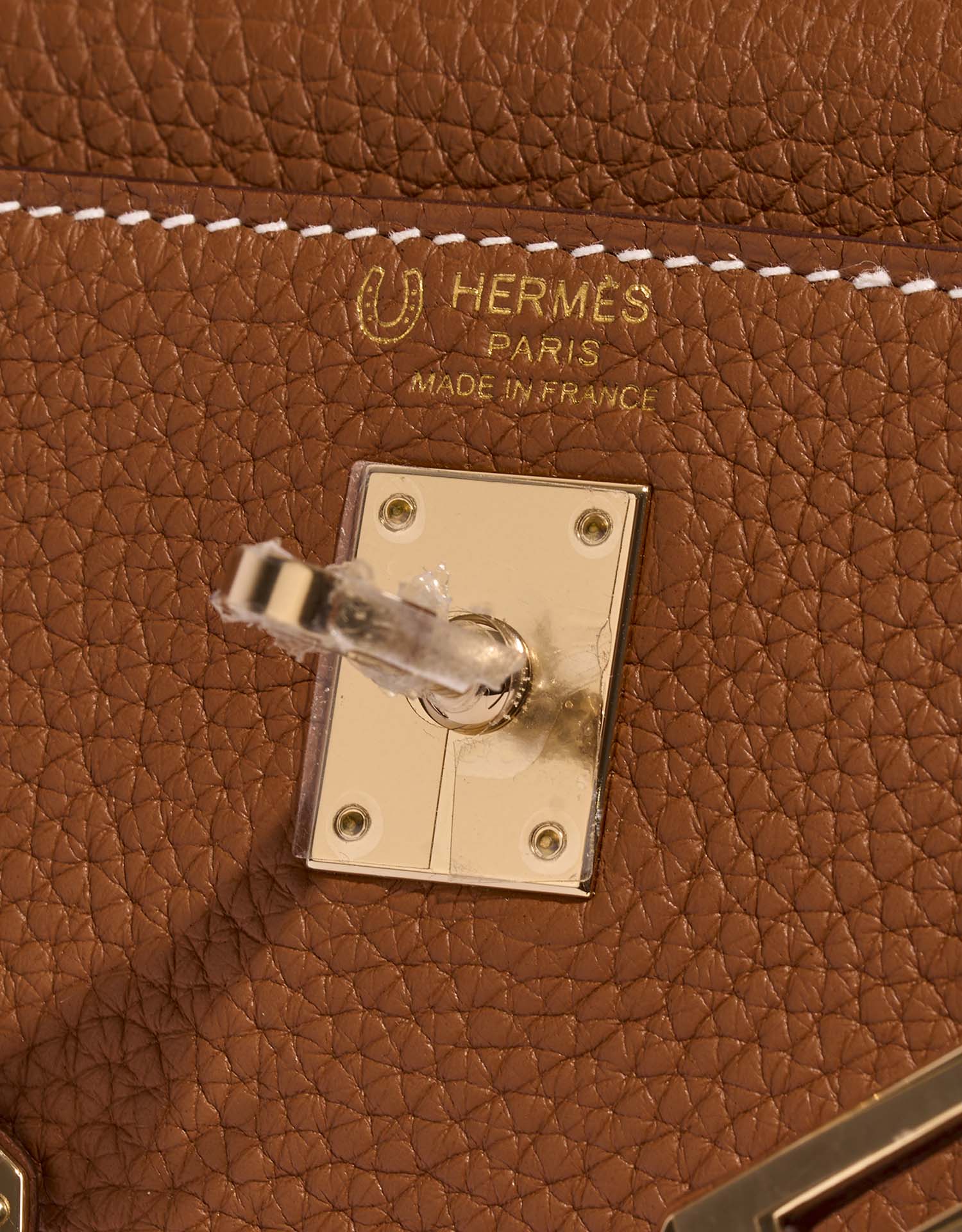 Hermès Kelly 25 Gold-GrisPerle Logo  | Sell your designer bag on Saclab.com