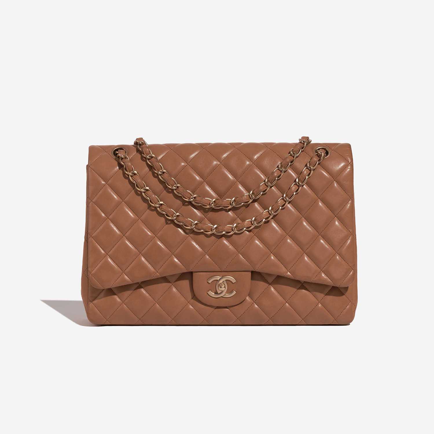 Chanel Timeless Maxi Cognac Front  | Sell your designer bag on Saclab.com
