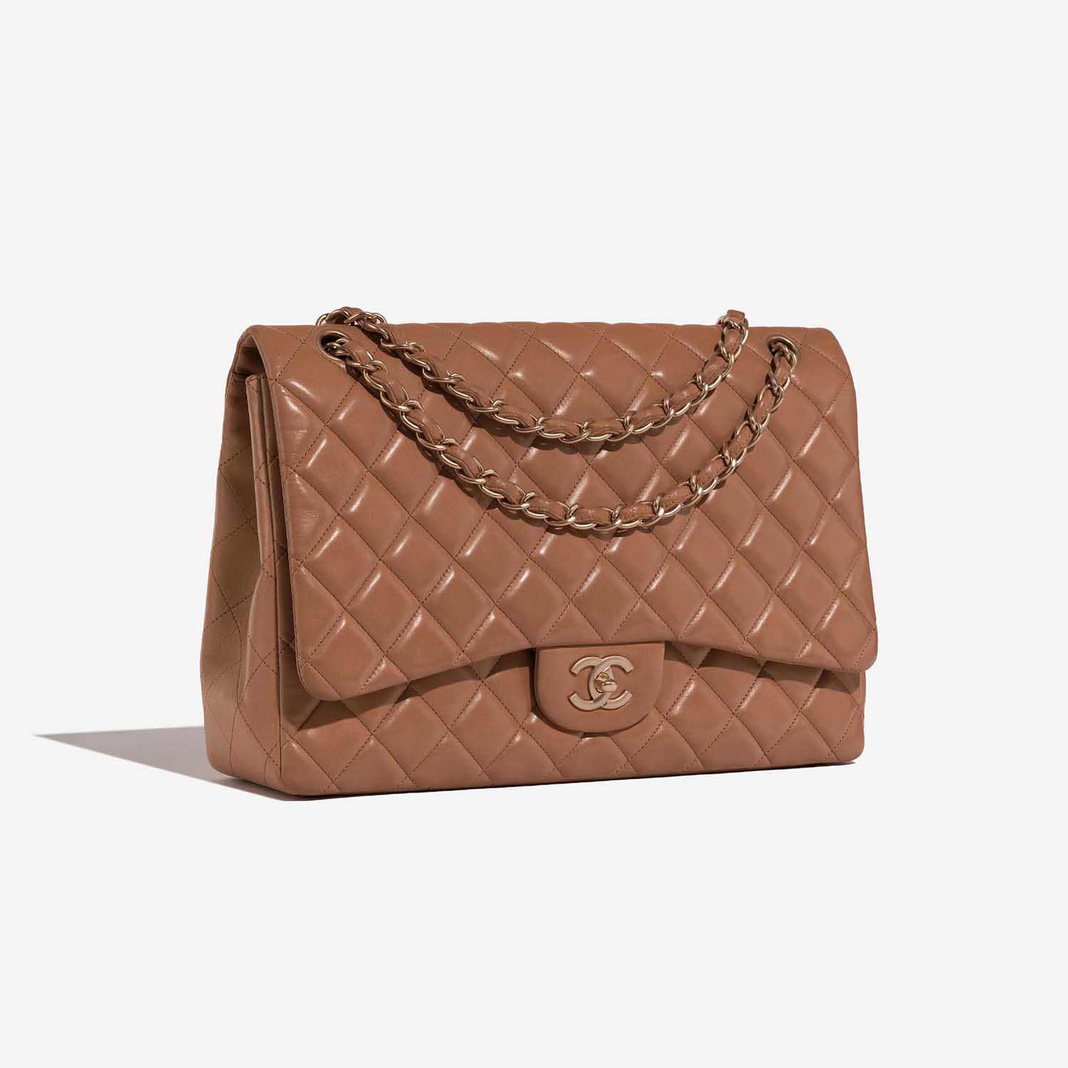 Chanel Timeless Maxi Cognac Side Front  | Sell your designer bag on Saclab.com