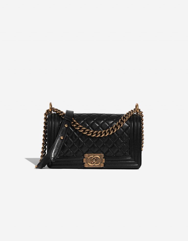 Chanel Boy OldMedium Black Front  | Sell your designer bag on Saclab.com