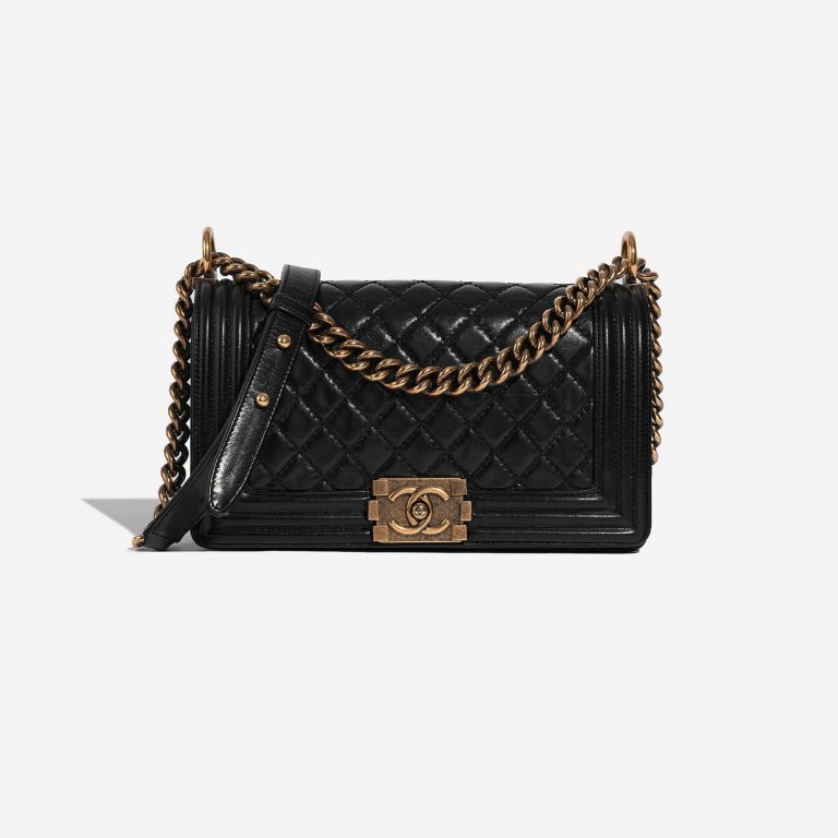 Chanel Boy OldMedium Black Front  | Sell your designer bag on Saclab.com