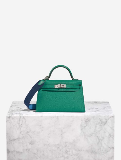 Hermès Kelly Mini VertJade-BlueParadise-BlueSaphire Front | Vendez votre sac de créateur sur Saclab.com