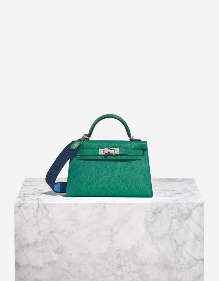 Hermès Kelly Mini VertJade-BlueParadise-BlueSaphire Front  | Sell your designer bag on Saclab.com