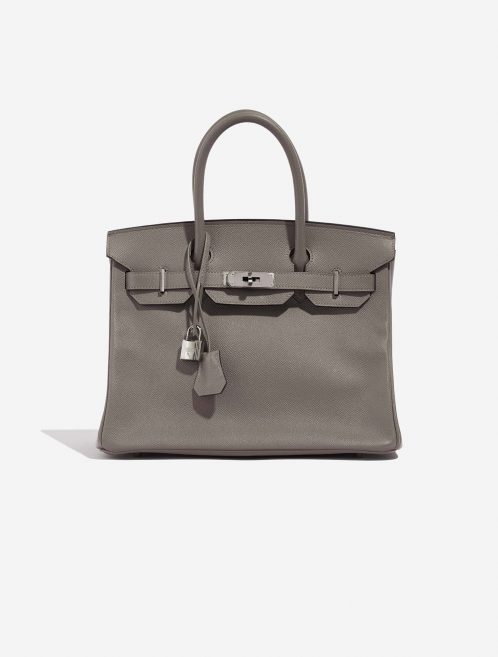 Pre-owned Hermès bag Birkin 30 Epsom Gris Asphalte Brown, Grey Front | Sell your designer bag on Saclab.com